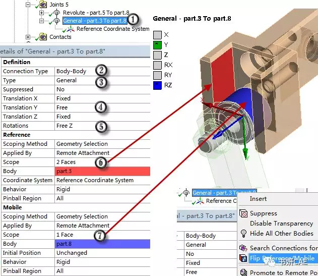 ANSYS Mechanical在多体运动学分析中Jiont工具的应用概述的图7